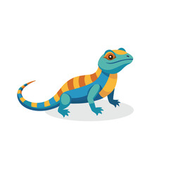 Collared Lizard animal isolated flat vector illustration on white background.