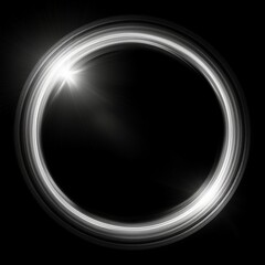 Beautiful Circle Light Flare Effect with Flare isolated in Black Solid Background