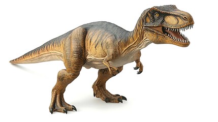 Naklejka premium Tyrannosaurus Rex, a fearsome dinosaur, isolated on white background.