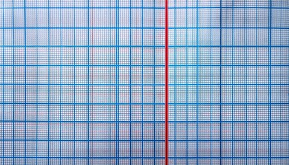 Close-up of graph paper with a bold red line.
