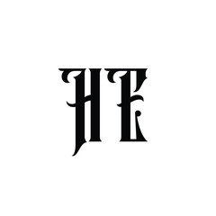 HE monogram logo design letter text name symbol monochrome logotype alphabet character simple logo