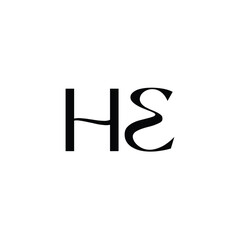HE monogram logo design letter text name symbol monochrome logotype alphabet character simple logo