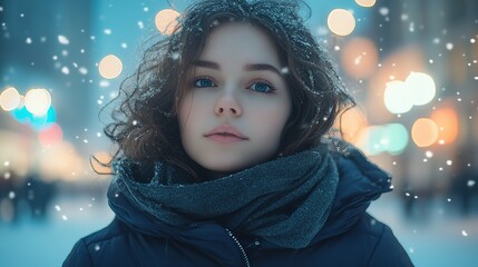 Portrait of a Beautiful Young Woman in Winter: Capturing Seasonal Elegance