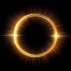 Beautiful Circle Light Flare Effect with Flare isolated in Black Solid Background