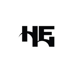 HE monogram logo design letter text name symbol monochrome logotype alphabet character simple logo