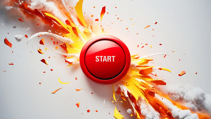 爆破寸前のスタートボタン