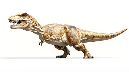 Obraz premium Tyrannosaurus Rex, powerful dinosaur, isolated on white background.