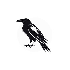 raven or crow bird logo vector illustration design