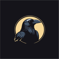 Fototapeta premium raven or crow bird logo vector illustration design