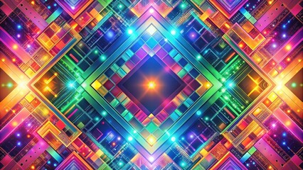 Abstract background with digital geometric patterns and vibrant colors, abstract, background, design, digital, geometric