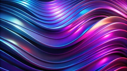 Abstract neon background with fantastic curvy shape, layers and folds. Modern ultraviolet wallpaper, neon, abstract, background