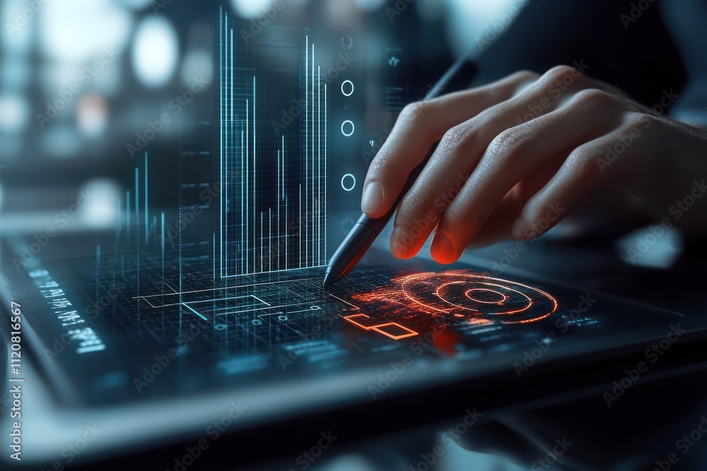 Fototapete business strategy for cost management and quality control with digital tools and data analysis for e