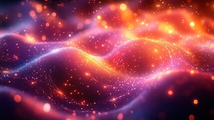 Obraz premium Abstract Fluid Shapes Glowing Orbs Illuminated Ethereal Lighting Close-Up Composition Digital Artwork