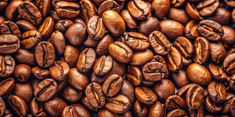 Close up of freshly roasted coffee beans for a textured background, coffee, beans, close up, macro, background, aroma