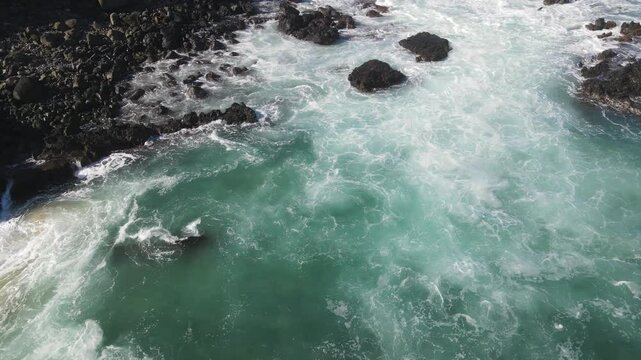 Scenic drone B-roll aerial  overlook of Kaaawa Beach, Mokolii Island, Oahu HawaiiSharks Cove  Pupukea Laniakea Beach North Shore Oahu Hawaii