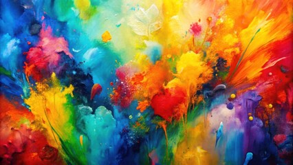 Vibrant and colorful abstract expressionist painting, Artistic, vibrant, colorful, abstract, expressionist, painting