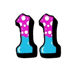 Number eleven graffiti with unique style