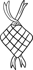 ketupat indonesian food icon illustration