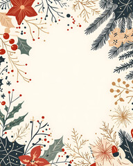 Luxurious Christmas new year card and Holiday Promotion Banner with Elegant Ornaments, for Tags, Posters, and Banners with Space for Text