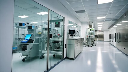 A cutting-edge medical laboratory emphasizing healthcare technology and pharmaceutical R&D, embodying the future of medical science
