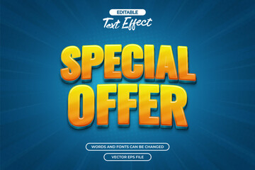 Obraz premium Special offer editable text effect with blue comic background