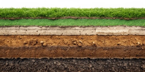 Cross section of four soil layers , soil, layers, underground, earth, texture, ground, geology, roots, agriculture, environment
