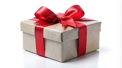 Obraz premium Gift box isolated on white background, gift, box, present, surprise, holiday, celebration, ribbon, bow, colorful