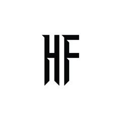 HF monogram logo design letter text name symbol monochrome logotype alphabet character simple logo