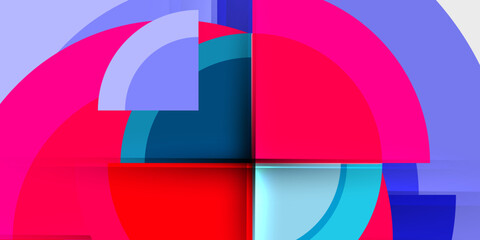 Circle and semi circle geometric background. Vector Illustration For Wallpaper, Banner, Background, Card, Book Illustration, landing page