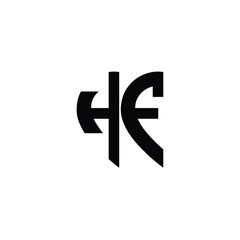 HF monogram logo design letter text name symbol monochrome logotype alphabet character simple logo