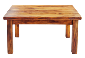 Empty wooden table isolated on transparent background
