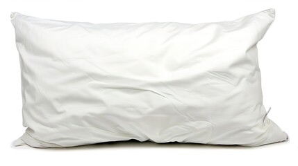 Obraz premium Sleep White Pillow Isolated on White Background, Soft and Plush, Ready to Provide Comfort for a Restful Slumber.