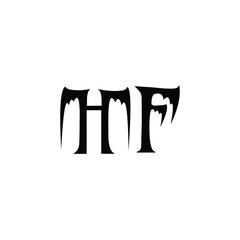 HF monogram logo design letter text name symbol monochrome logotype alphabet character simple logo