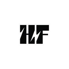 Fototapeta premium HF monogram logo design letter text name symbol monochrome logotype alphabet character simple logo