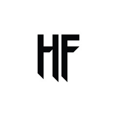 HF monogram logo design letter text name symbol monochrome logotype alphabet character simple logo