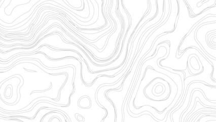 Abstract Topographic Contour Line Pattern in Black and White, Topographic map background geographic line map with elevation assignments.