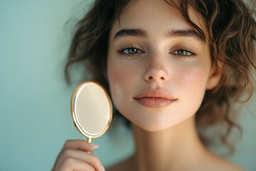 Beautiful African American Woman Using Jade Roller for Natural Skincare and Wellness