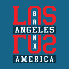 Vector design los angeles america. typography design, t-shirt graphics, print, poster, banner, vector illustration