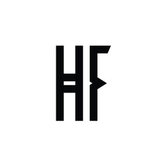 HF monogram logo design letter text name symbol monochrome logotype alphabet character simple logo