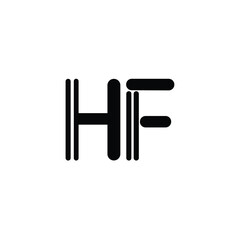 HF monogram logo design letter text name symbol monochrome logotype alphabet character simple logo