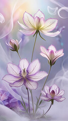 Lavender flower in foggy background, created by Generative AI