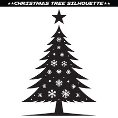Christmas tree silhouette. Holly Christmas eps 10
