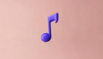 Purple music note icon on a soft background.