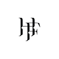 HF monogram logo design letter text name symbol monochrome logotype alphabet character simple logo