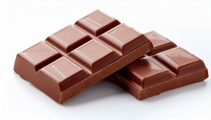 Milk chocolate bars on isolated white background