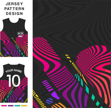 Abstract concept vector jersey pattern template for printing or sublimation sports uniforms football, volleyball, basketball, e-sports, cycling and fishing. Pattern jersey printing.