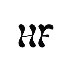 HF monogram logo design letter text name symbol monochrome logotype alphabet character simple logo