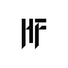 HF monogram logo design letter text name symbol monochrome logotype alphabet character simple logo