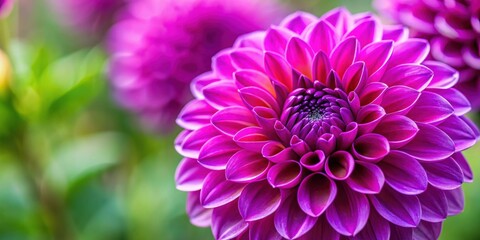 Macro shot of a vibrant dahlia Elma purple flower, dahlia, Elma, purple, flower, bloom, close-up, petal, beauty, nature, botanical