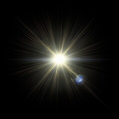 Obraz premium Burst Light Effect with Flare isolated in Black Solid Background